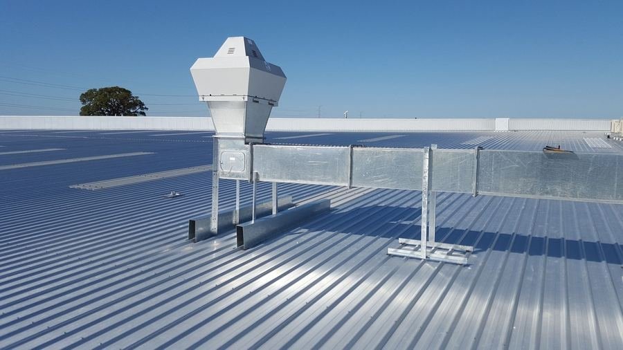 New HVAC system installation on a commercial rooftop in San Antonio
